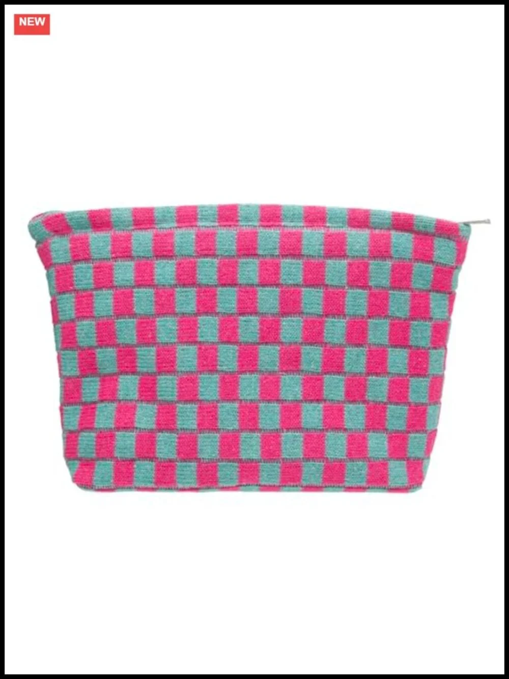 Compact Cosmetic Pouch, Soft Knit Polyester Makeup Bag, Travel Toiletry